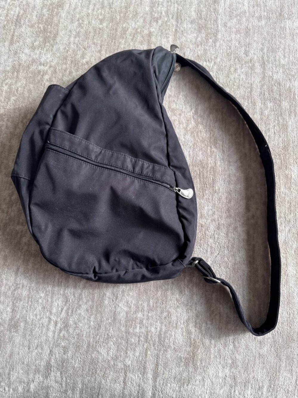 Ameribag Nylon Carry-All Sling Back Minimalist Black Sling Backpack